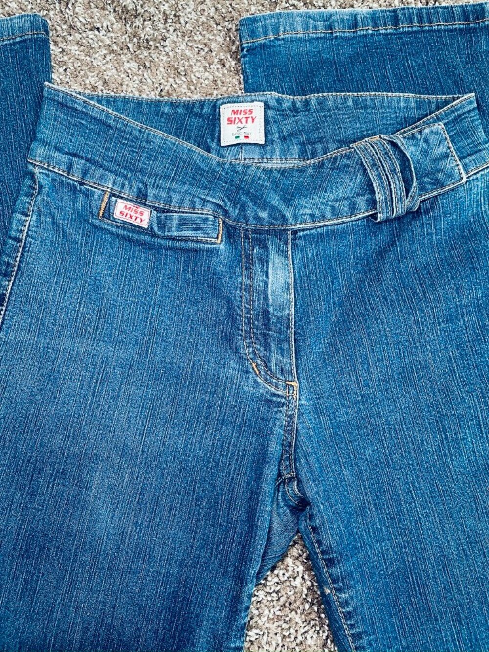 MISS SIXTY Vintage Y2K Layered Waist Flare Jeans Size 25 Medium Wash - Picture 7 of 8